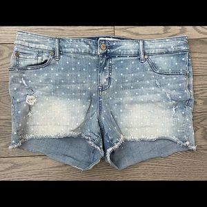 Torrid denim polka dot light wash shorts